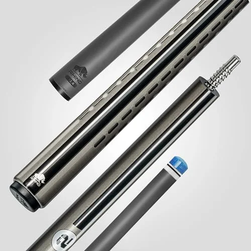 RHINO Nebula 2 Professional Pool Cue Premium Carbon Fiber Shaft Low Deflection Billiard Stick (Charcoal Gray, 147 cm) 25o78