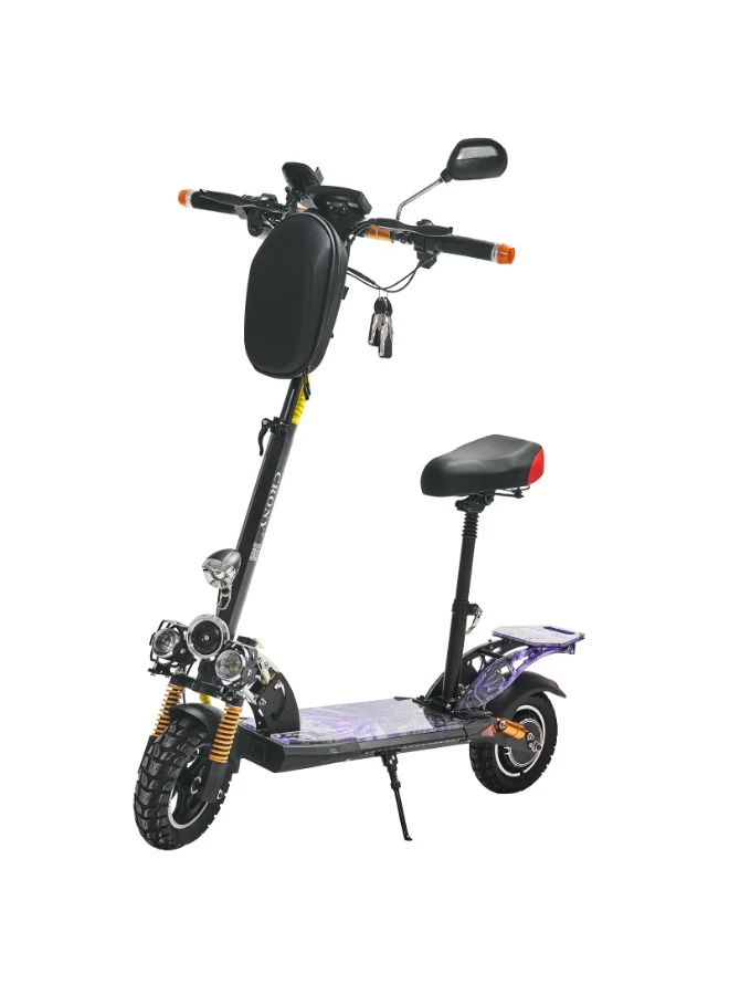 Crony V10+ Electric Scooter 1500W High-Speed Foldable Off-Road E-Scooter with Dual Suspension and Bluetooth Speaker (Adults, Aluminum Alloy) rerq9