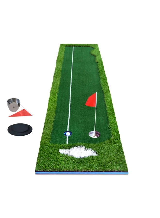 PGM Golf Putting Mat Trainer Professional Indoor Practice Green (75x300cm) or0l2