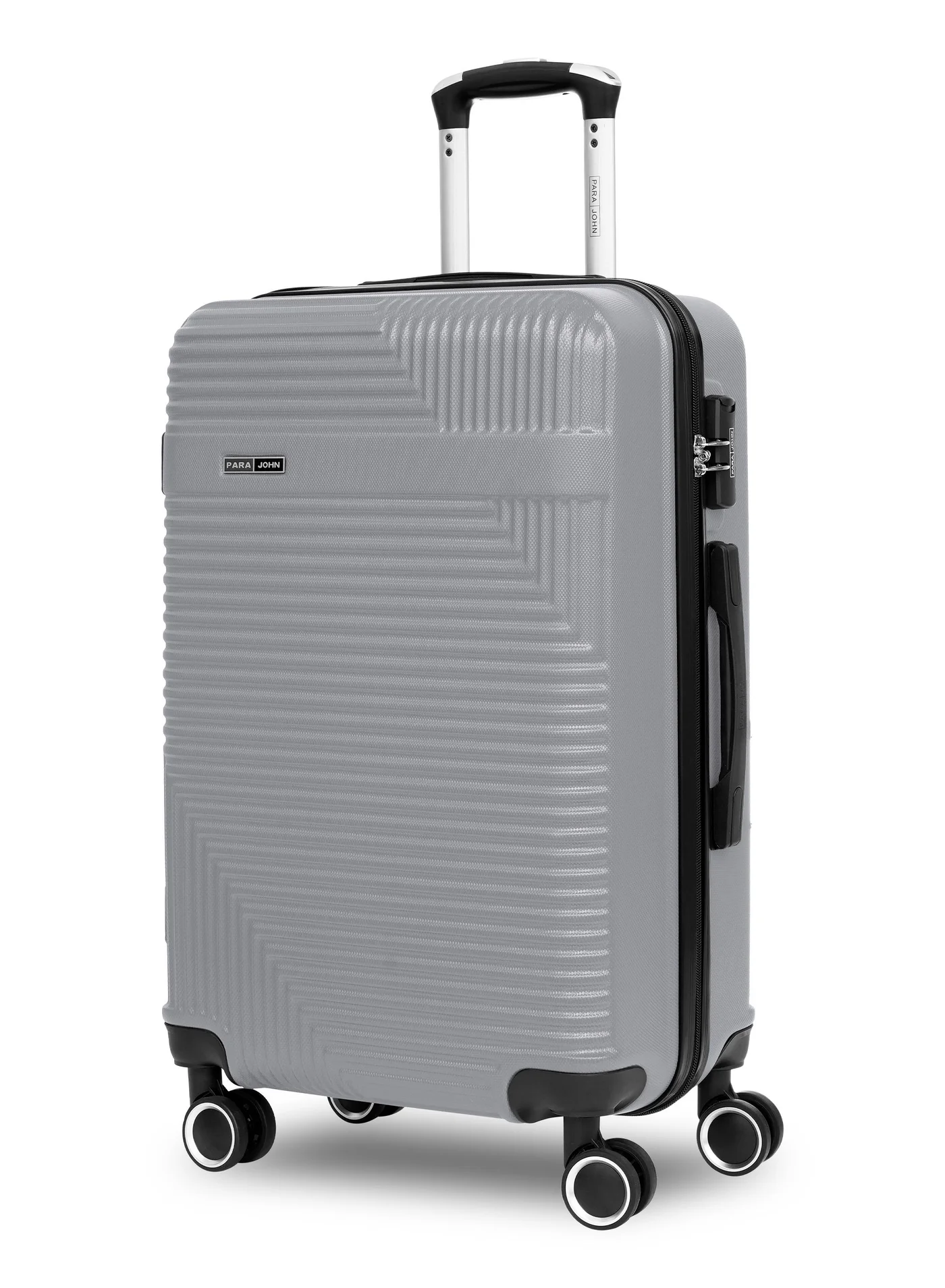 PARAJOHN Cabin Size Lightweight ABS Hardshell Spinner Luggage Trolley (Silver, 20 Inch) h60rj