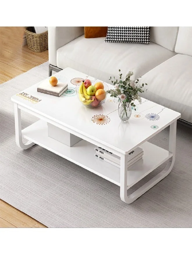 Keke 2-Tier Coffee Table Modern Minimalist Living Room Center Table (Wood, 100 cm) 98kqu