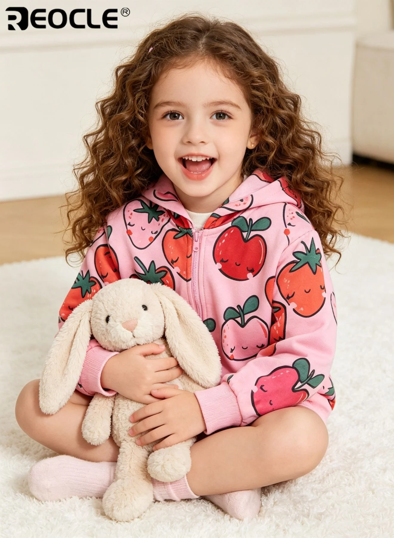 REOCLE Kids Cartoon Hoodie Zipper Front Jacket Long Sleeve Soft Fabric (For Spring Autumn, Kids) px5oi