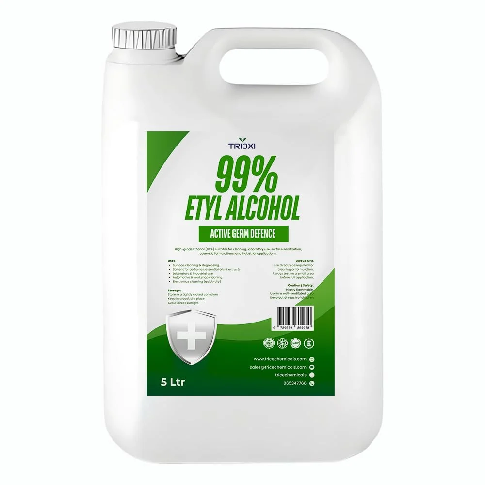 Trioxi High Purity Ethanol Solvent Professional Grade Cleaning Solution (5L) 2m5jd