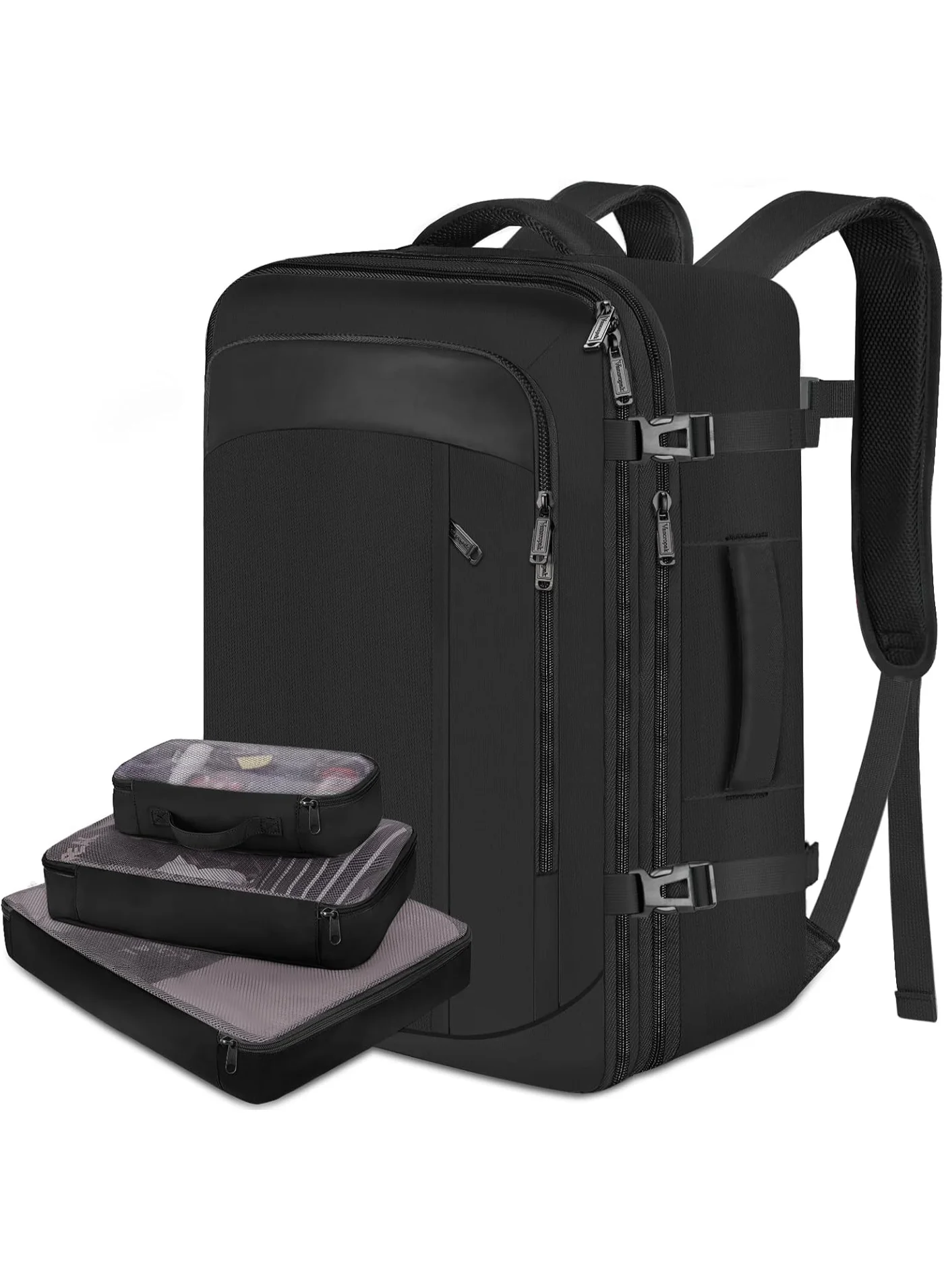 WALALLA Extra Large Travel Backpack 40L Water Resistant Expandable Weekender Bag with 3 Packing Cubes for Business and Camping (40L) h7jsn