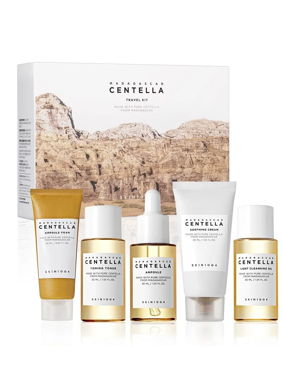 SKIN1004 Madagascar Centella Travel Kit Premium Skincare Set (5-Piece Set) 7f31o