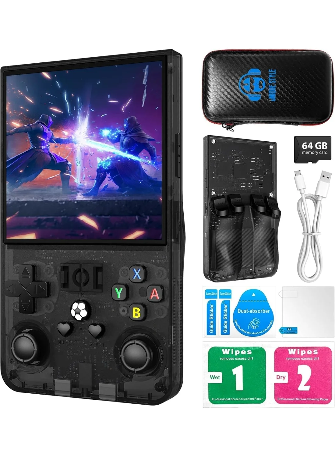 ELTRAZONE Handheld Game Console Portable Retro Video Gaming Device with 4.0-inch HD IPS Display and 4K Output Support (Black) 9x3sa