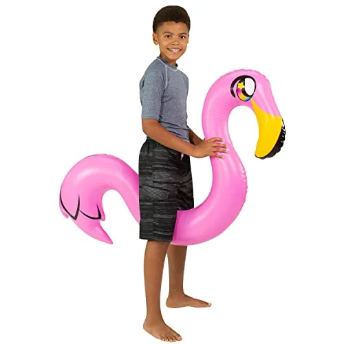 Premium Flamingo Inflatable Pool Float Ride-On Lounger with Realistic Print Design (Pink, 162 cm) x3kzj