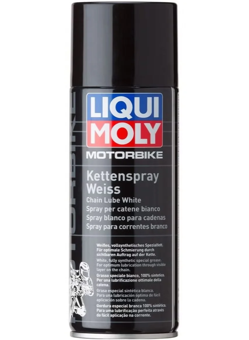 Premium Motorbike Chain Lubricant Spray White (400 mL) High-Adhesion Protective Coating for Motorcycles 9q3u4