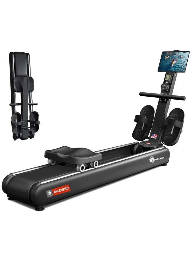 Premium Magnetic Rowing Machine Foldable Cardio Rower with 16-Level Resistance and Aluminium Rail for Full Body Home Workout (130kg Capacity) 0o7d2