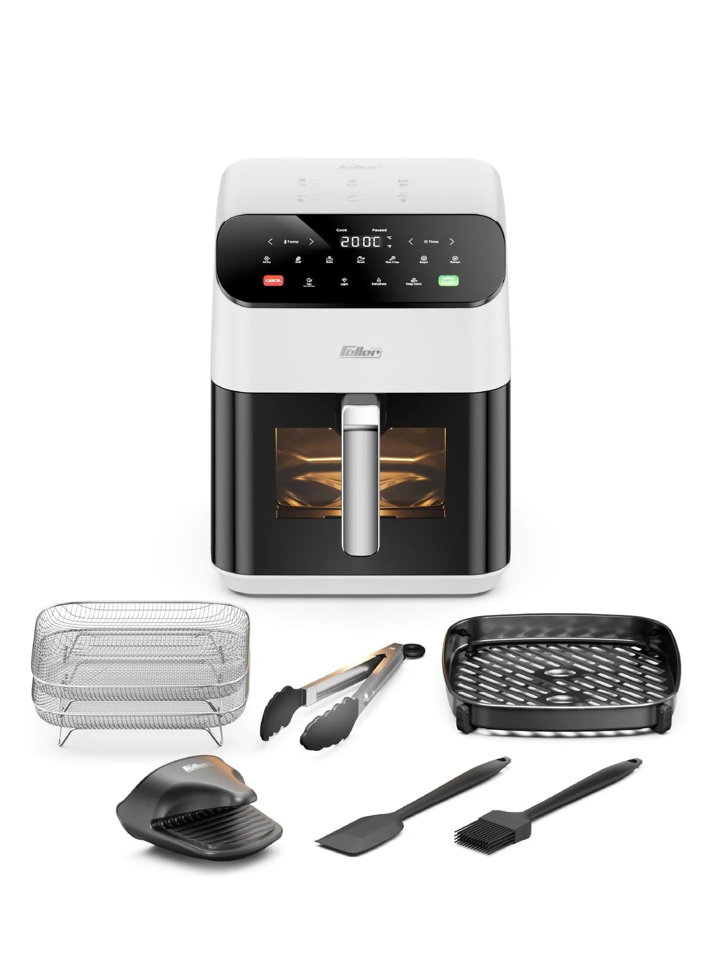 Premium Air Fryer 7L Capacity 1850W Digital Touch Control with Non-Stick Ceramic Coating (White, 7L) 62l9g