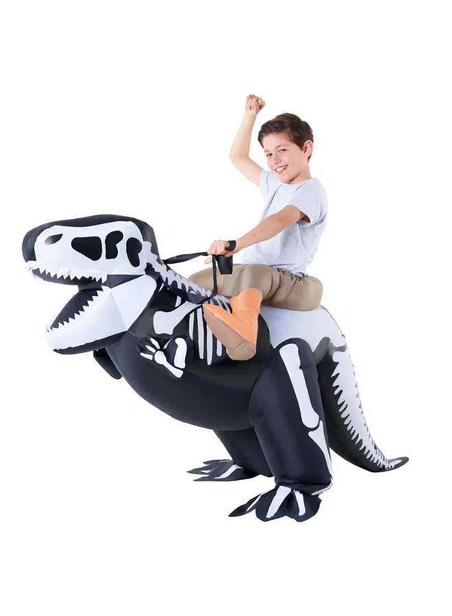 Inflatable Skeleton Dinosaur Costume for Kids Premium Blow Up Dino Outfit for Halloween and Parties (One Size) 251x3