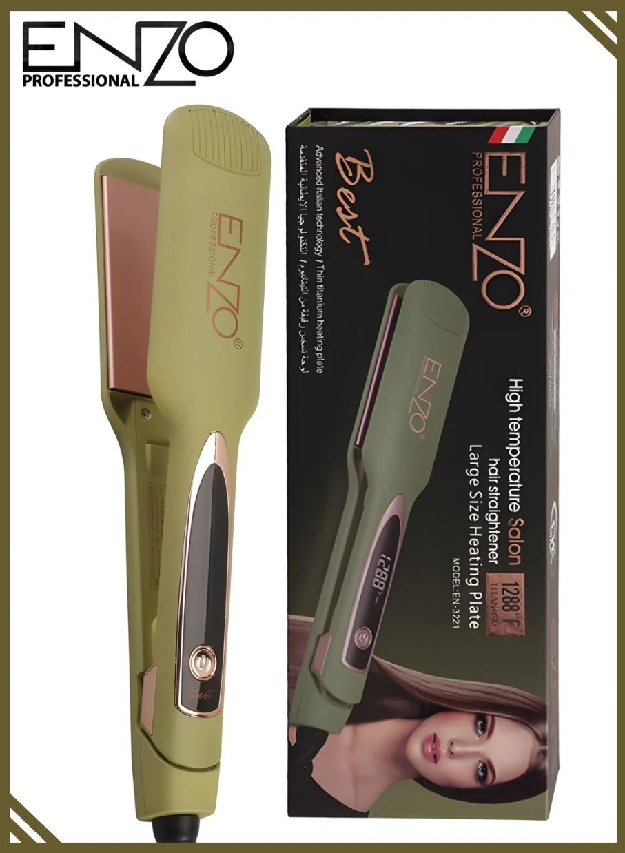 ENZO Professional Hair Straightener Flat Iron with Titanium Heating Plates for Short Hair and Bangs (Compact Travel Size) iabog