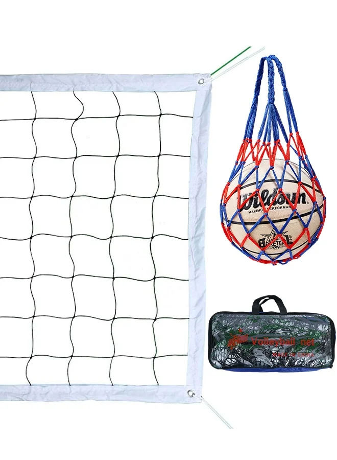 UNUNS Professional Volleyball Net with Ball Bag, Durable Polyethylene Mesh for Indoor Outdoor Sports (9.6x1m) 2awdt