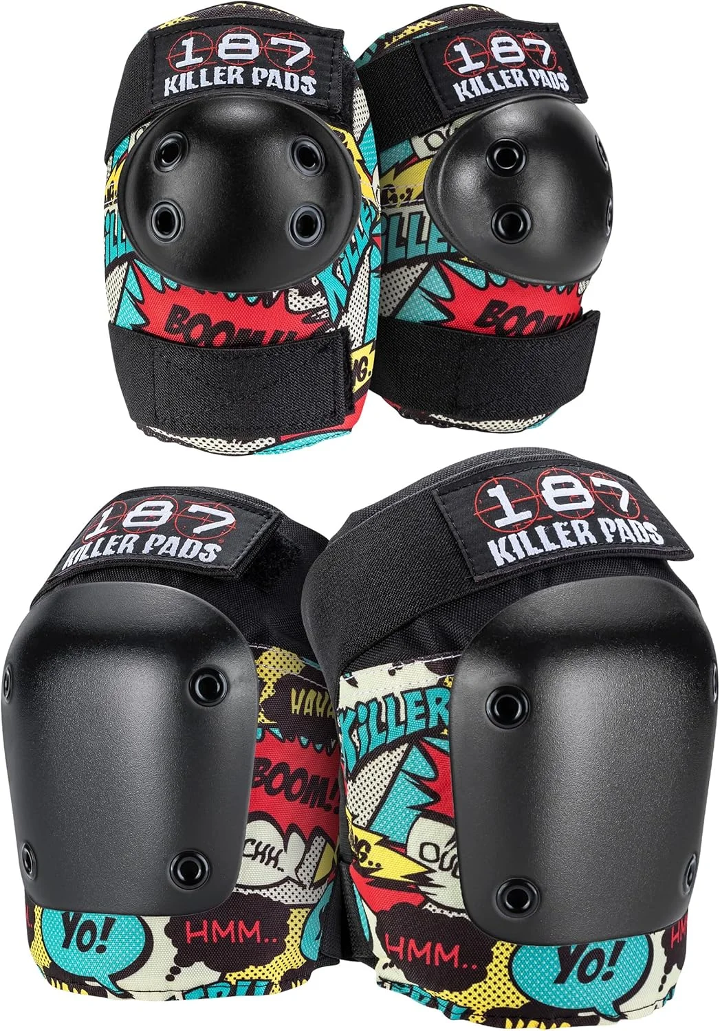 Premium Protective Knee and Elbow Pad Set for Skateboarding and Extreme Sports (Adult, Black, 2-Piece Combo) 2ytci
