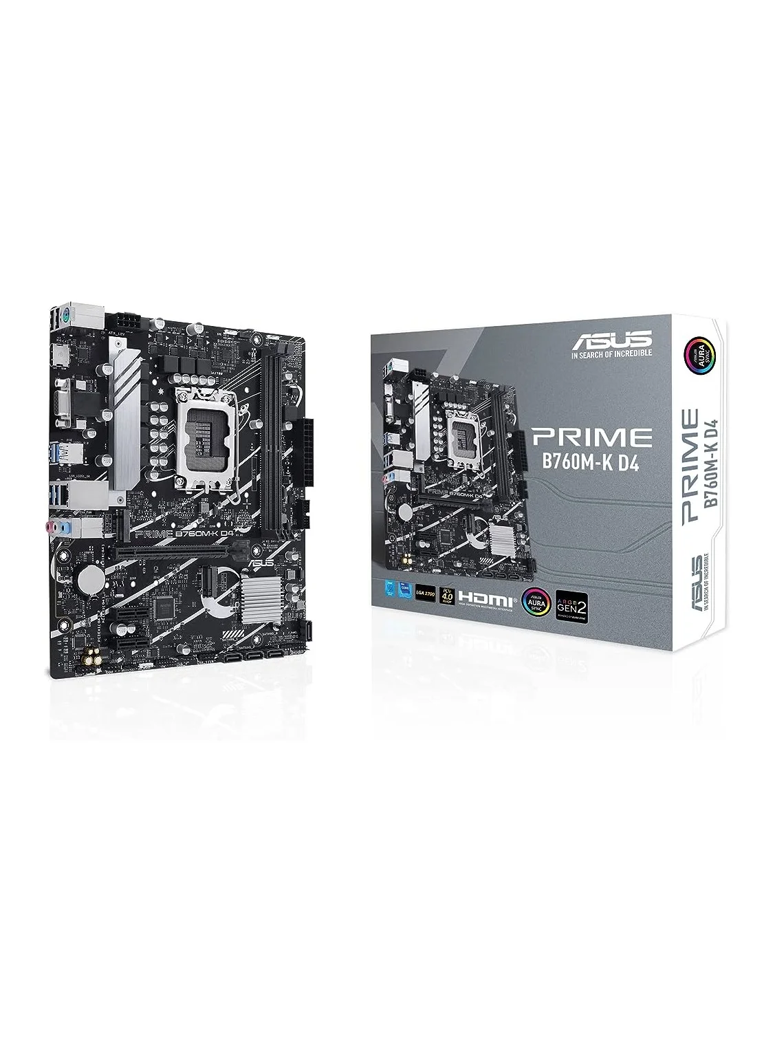 Premium B760M-K D4 LGA 1700 Micro-ATX Motherboard with PCIe 4.0, 2.5Gb Ethernet, and DDR4 Support (64GB Max Capacity) yxbo1