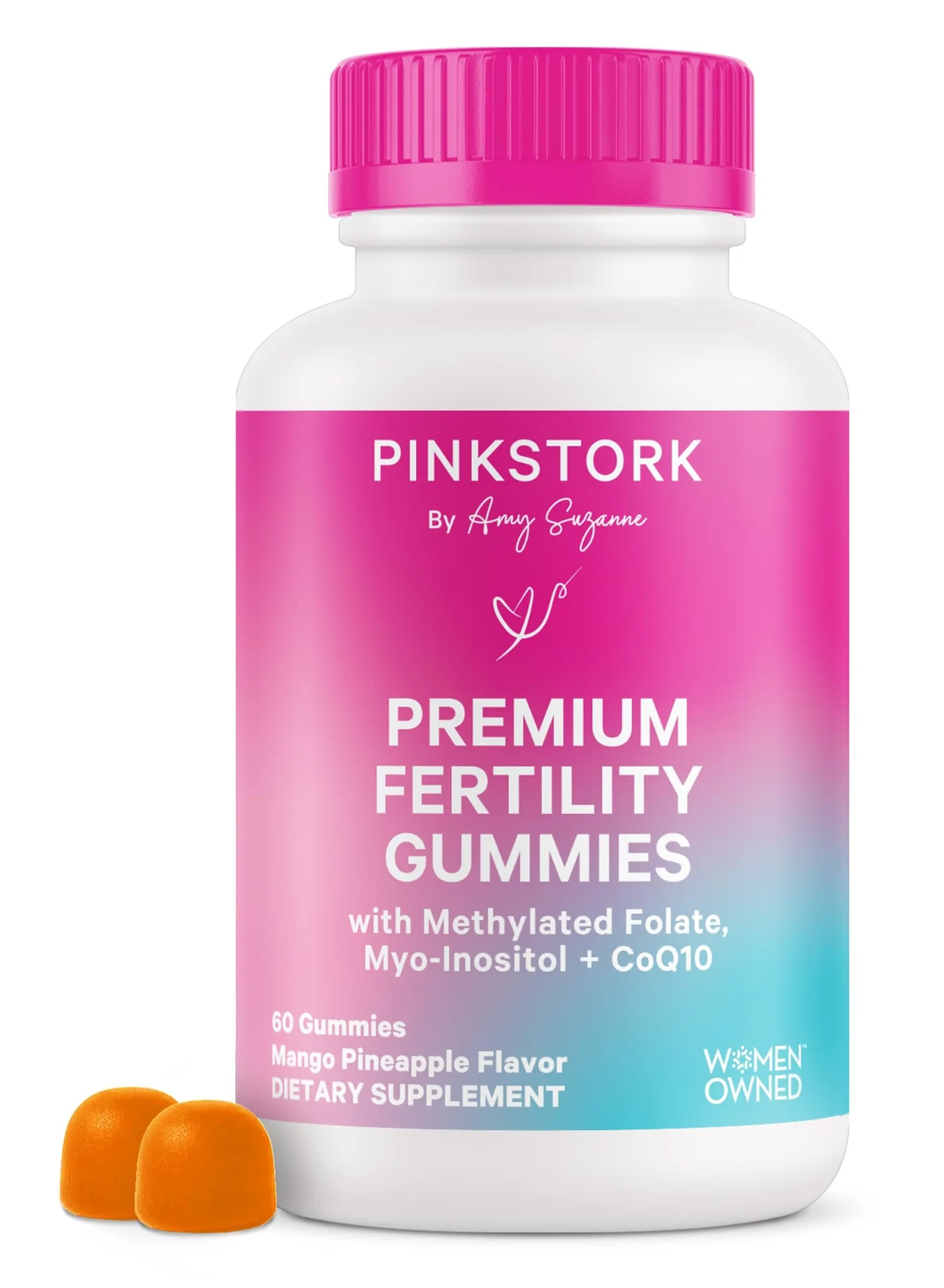 Premium Fertility Support Gummies Mango Pineapple Flavor (60 Gummies) n1yuw