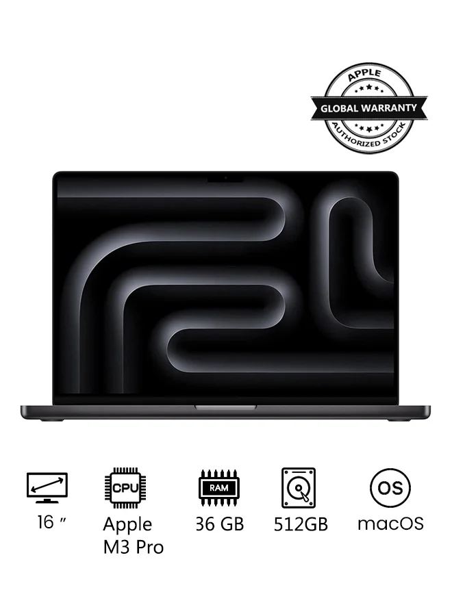 Premium Smart Professional Laptop 16.2-inch Display 36GB RAM 512GB SSD High-Performance Computing Device (Space Black) z3c7e