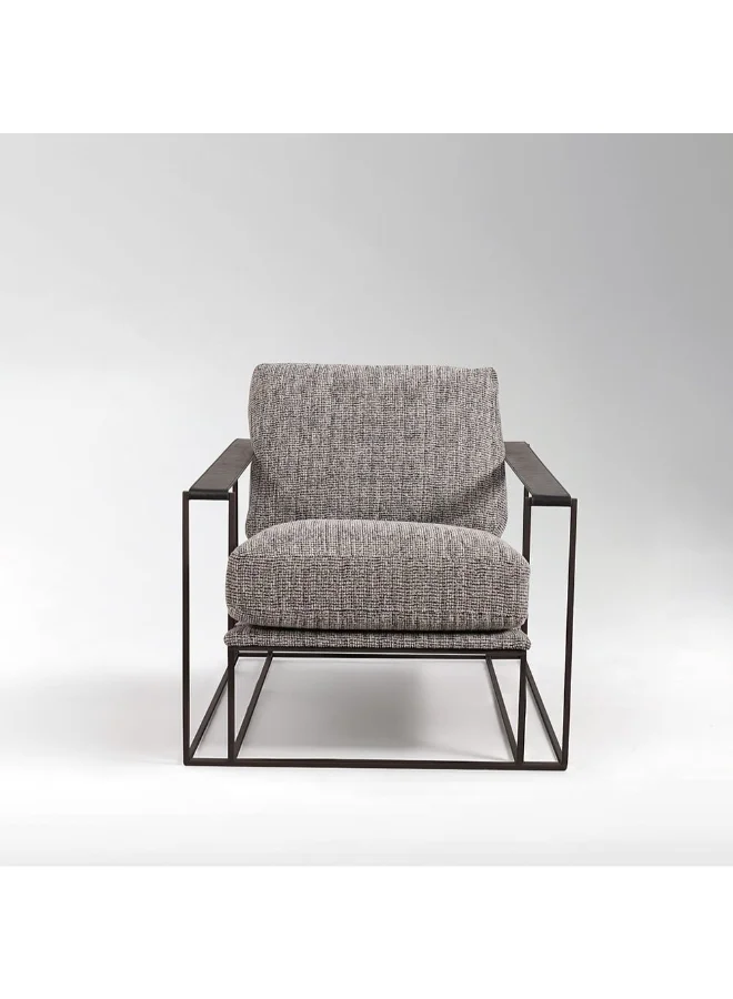 Danube Home Kena 1 Seater Fabric Accent Chair (Cream and Black, 75cm x 70cm x 80cm) kbnjt