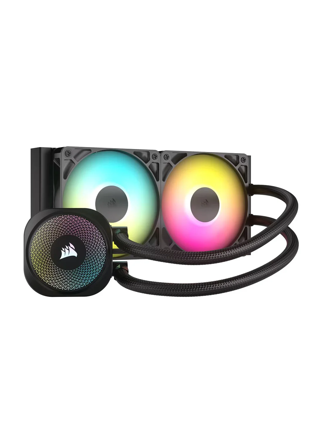 Premium Liquid CPU Cooler 240mm Radiator with Dual 120mm ARGB Fans (Black, 240mm) wl941