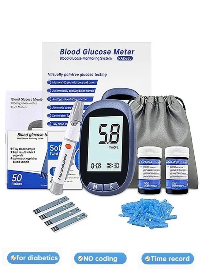 Tuoxing Blood Glucose Monitor Kit with 50 Test Strips and 50 Lancets (Professional Diabetes Testing Set) pdv7g