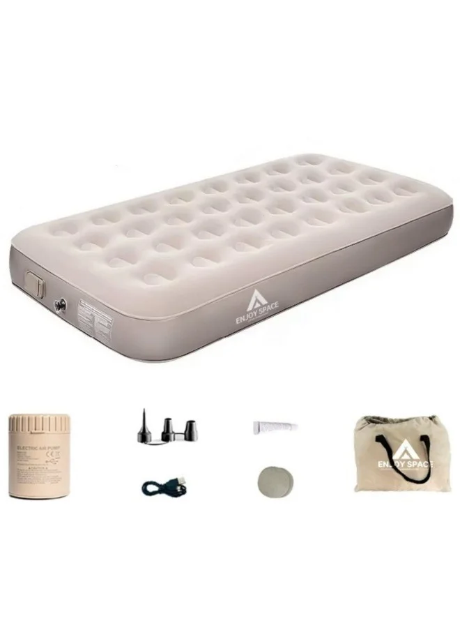 GGEROU Inflatable Air Mattress with Built-in Pump Premium Portable Bed for Home Camping and Travel (Single, 190 x 99 x 25 cm) k7ul2