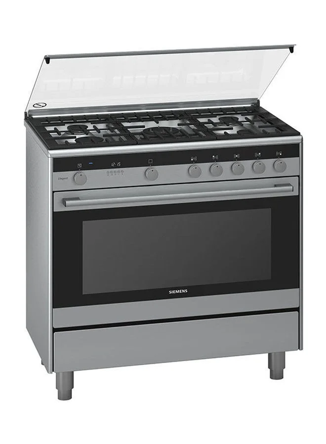 Premium 5-Burner Freestanding Gas Cooker Dual Fuel Stainless Steel (Silver, 90 x 60 cm) z3vxj