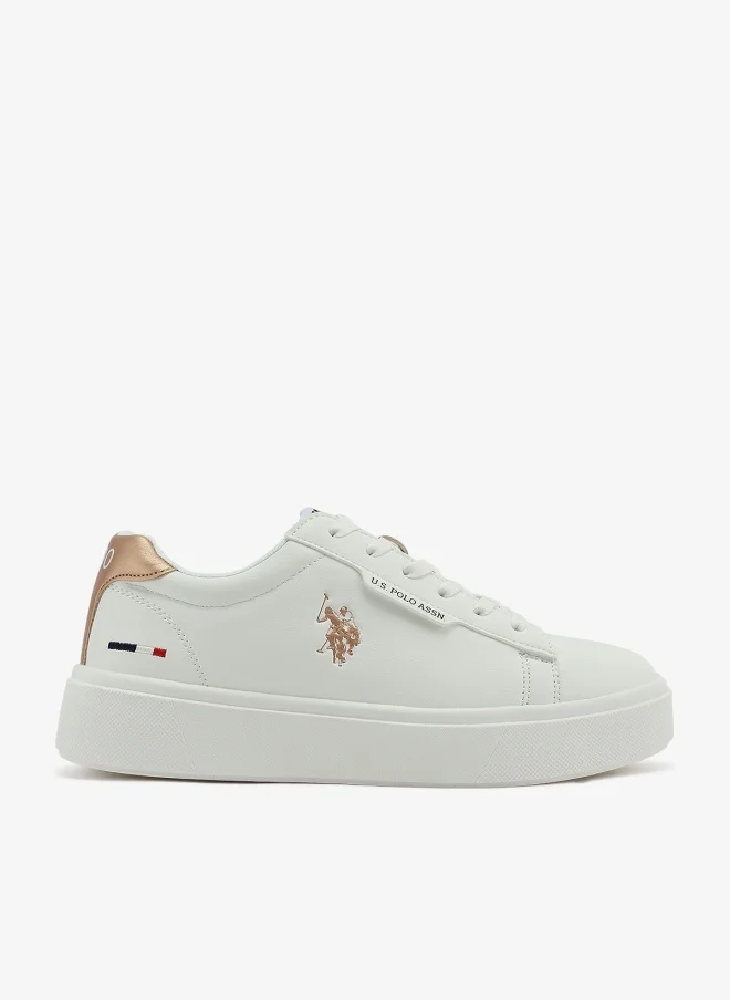 Premium Women's Low-Top Lace-Up Sneakers Casual Walking Shoes (White, 38) faa8d