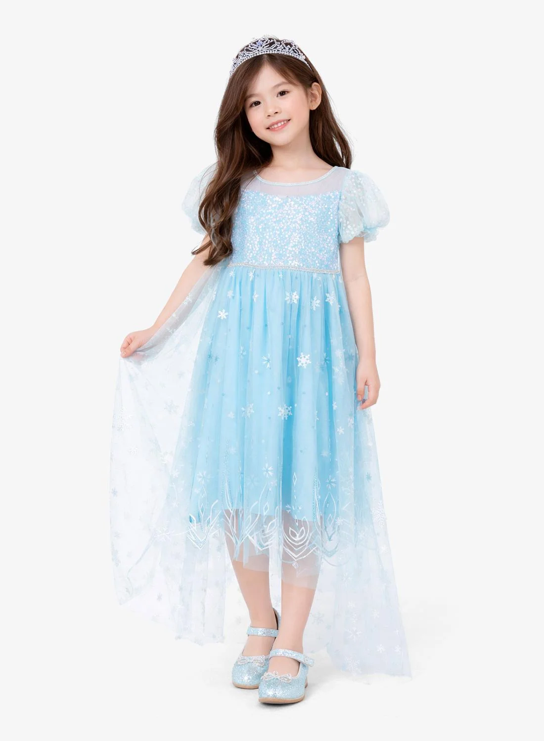 Pinata Blue Sequin Princess Dress Elegant Sparkle Gown for Kids (Size 120 cm) sa9f5