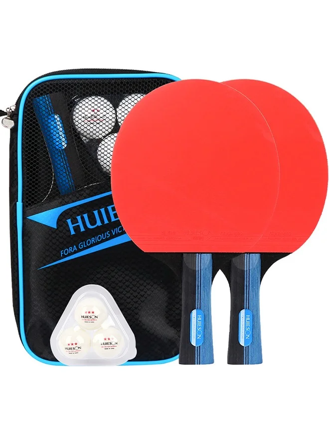 UETEEY Table Tennis Racket Set, Professional Ping Pong Paddles with 3 Balls and Portable Storage Bag (2-Player Set) oigo7