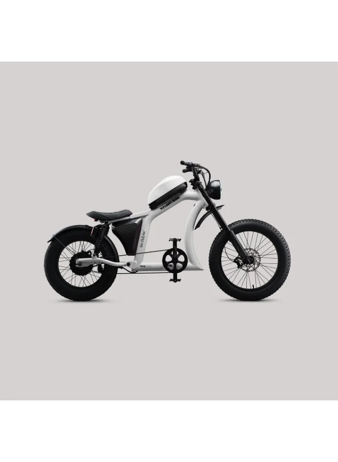 Flight Risk Electric Bike Premium Cruiser 1500W High-Power Motor (White, 24-inch Front 20-inch Rear) qdjat
