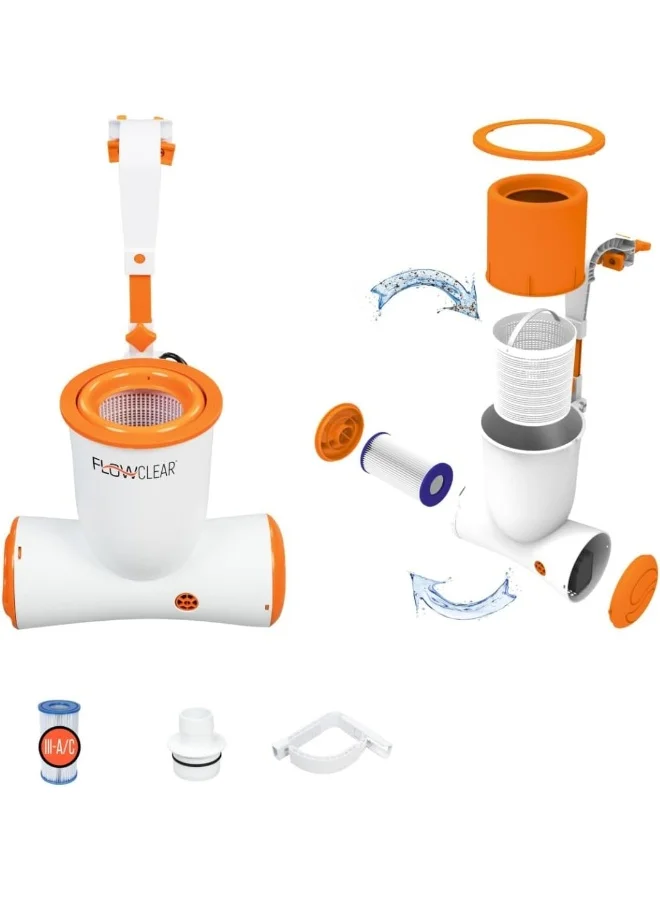 Skimatic Pool Filter Pump System (White/Orange, 2574 L/h) sjct3