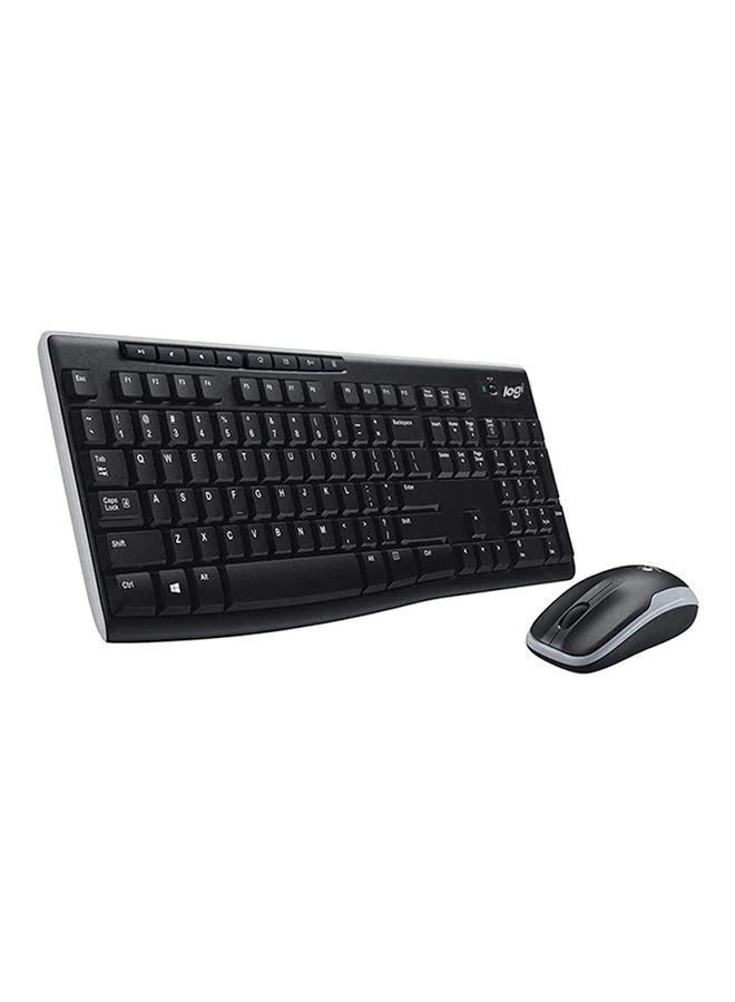 Wireless Keyboard and Mouse Combo (English Arabic Layout, 1000 DPI, Multimedia Keys, Compact Design, Black) 1jize