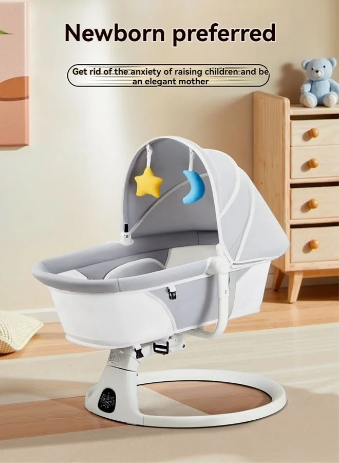 Beauenty Multi-Functional Portable Bassinet with Rocking Sleeper and Adjustable Height for Infants and Toddlers (Grey, 90 cm x 50 cm) n8alq
