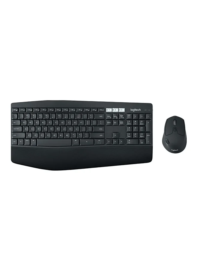 Premium Multi-Device Wireless Keyboard and Mouse Combo Ergonomic Full-Size Layout with Bluetooth and 2.4GHz Connectivity (Black) y3hih