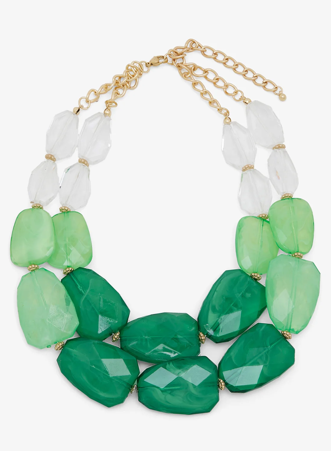 ELLA Chunky Resin Statement Necklace Premium Green Geometric Design For Women tsapl