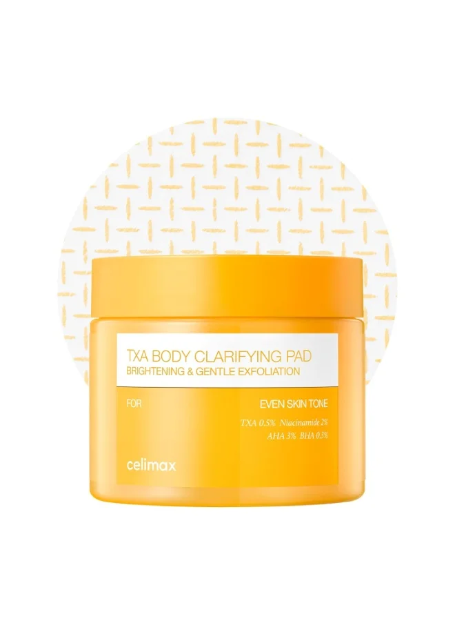 Celimax TXA Body Clarifying Pads for Smooth Skin Texture, Gentle Exfoliating and Hydrating Treatment for Underarms, Knees, and Elbows (50 Pads) 2o7j4