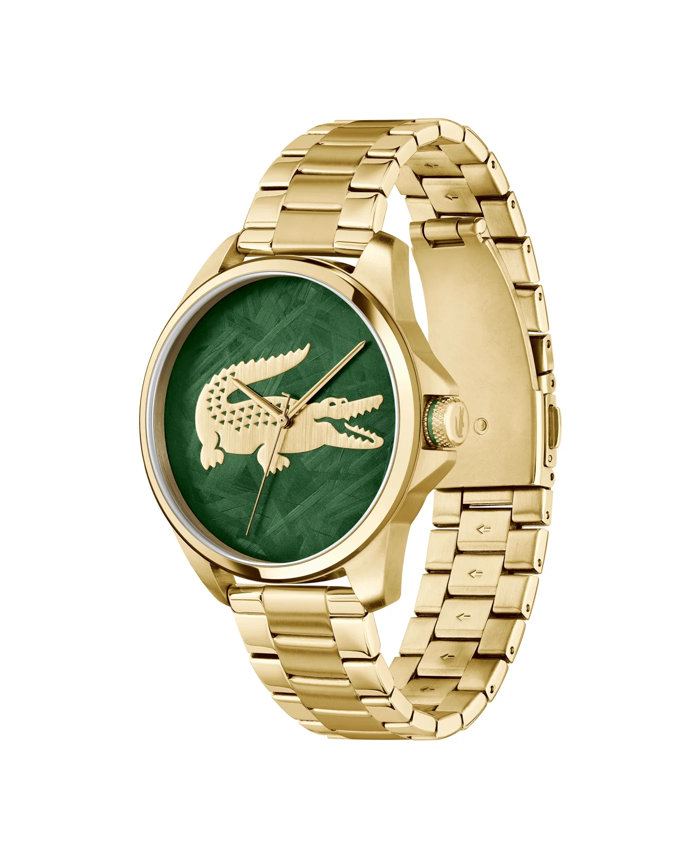 Premium Round Analog Quartz Watch with Stainless Steel Case and Bracelet (Gold, 40mm) s7iu9