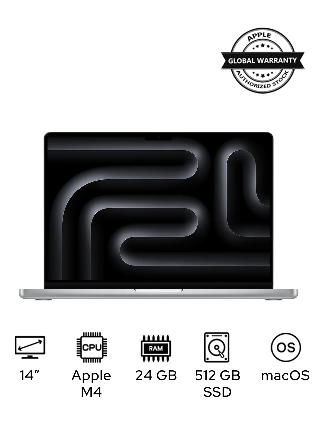 Premium Smart 14-Inch High-Performance Laptop, 12-Core CPU 16-Core GPU, 24GB RAM, 512GB SSD, macOS, Silver (14-Inch) nbmrg