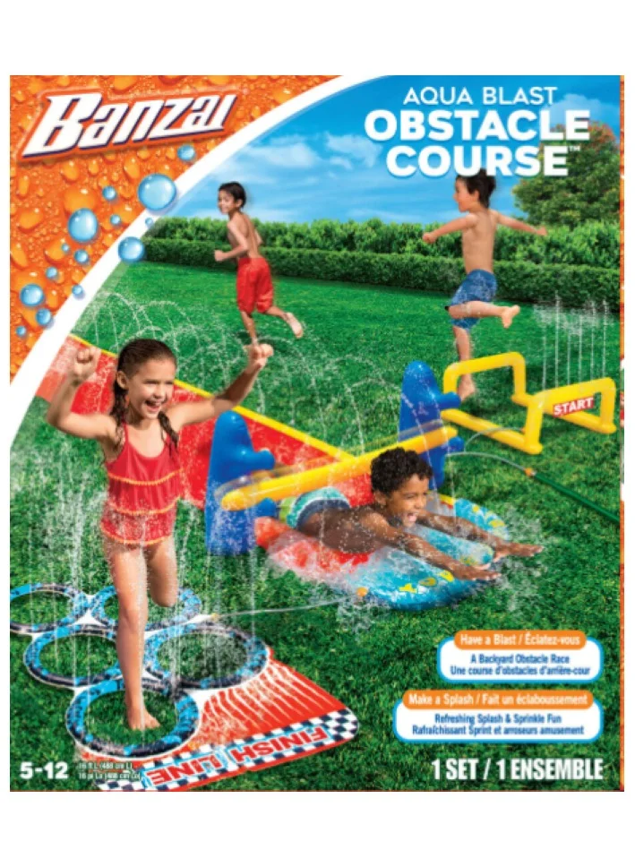 Premium Inflatable Obstacle Course Water Slide with Splash Pool (488 cm Length) bt87w