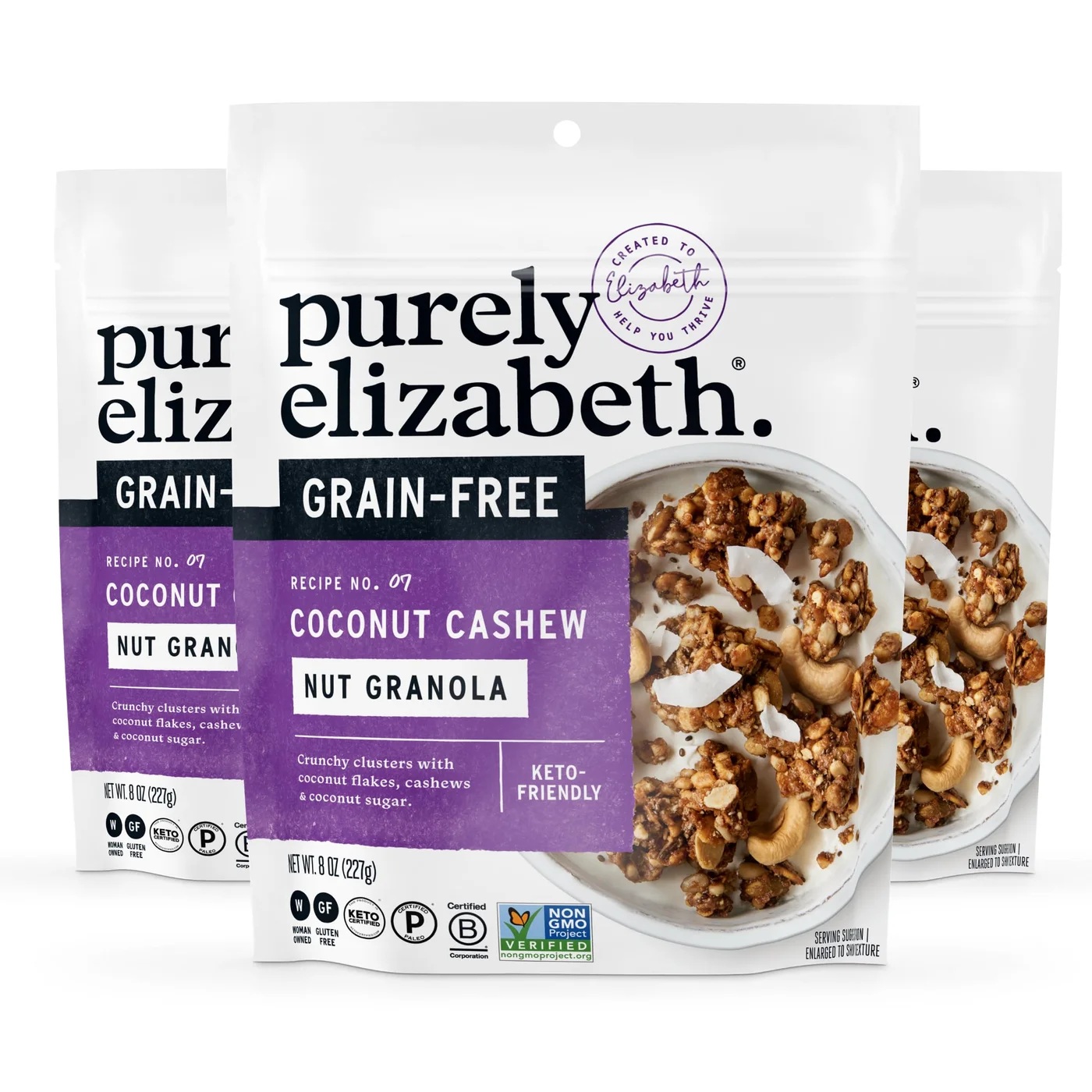 Purely Elizabeth Coconut Cashew Keto Granola Premium Grain-Free Nut and Seed Blend (3 Pack, 680 g) fa96a