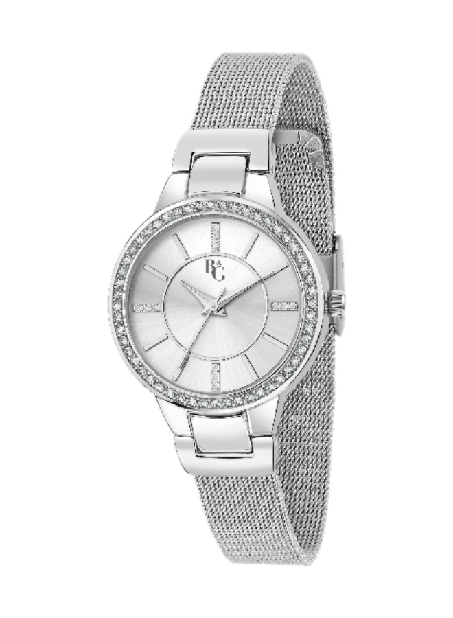 B&G Women's Analog Quartz Watch with Silver Metal Band (Round Dial, 30mm) xe653