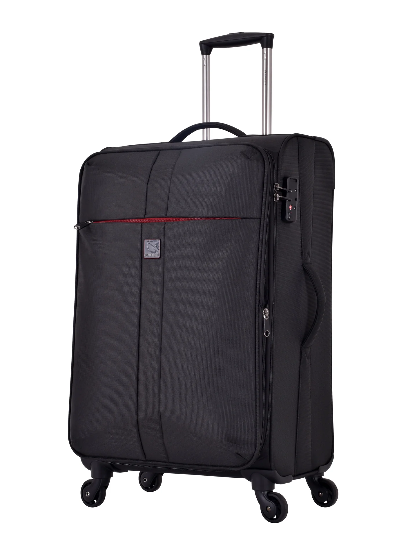 Eminent Soft Case Travel Luggage Trolley Expandable Wheeled Suitcase with TSA Lock (Black, 60 cm) jbb64