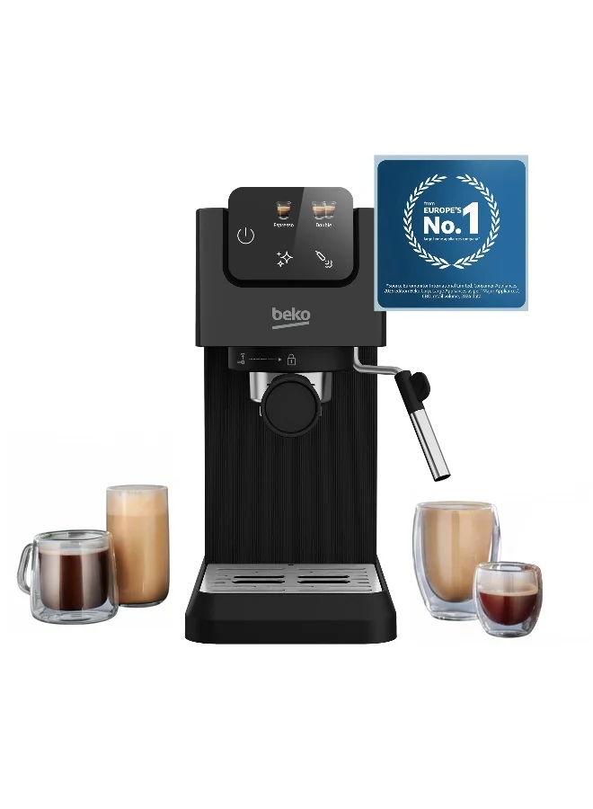 Beko Espresso Coffee Maker Machine (Premium 1.1 L, Black) - Professional Home Barista Brewing System iwyhh