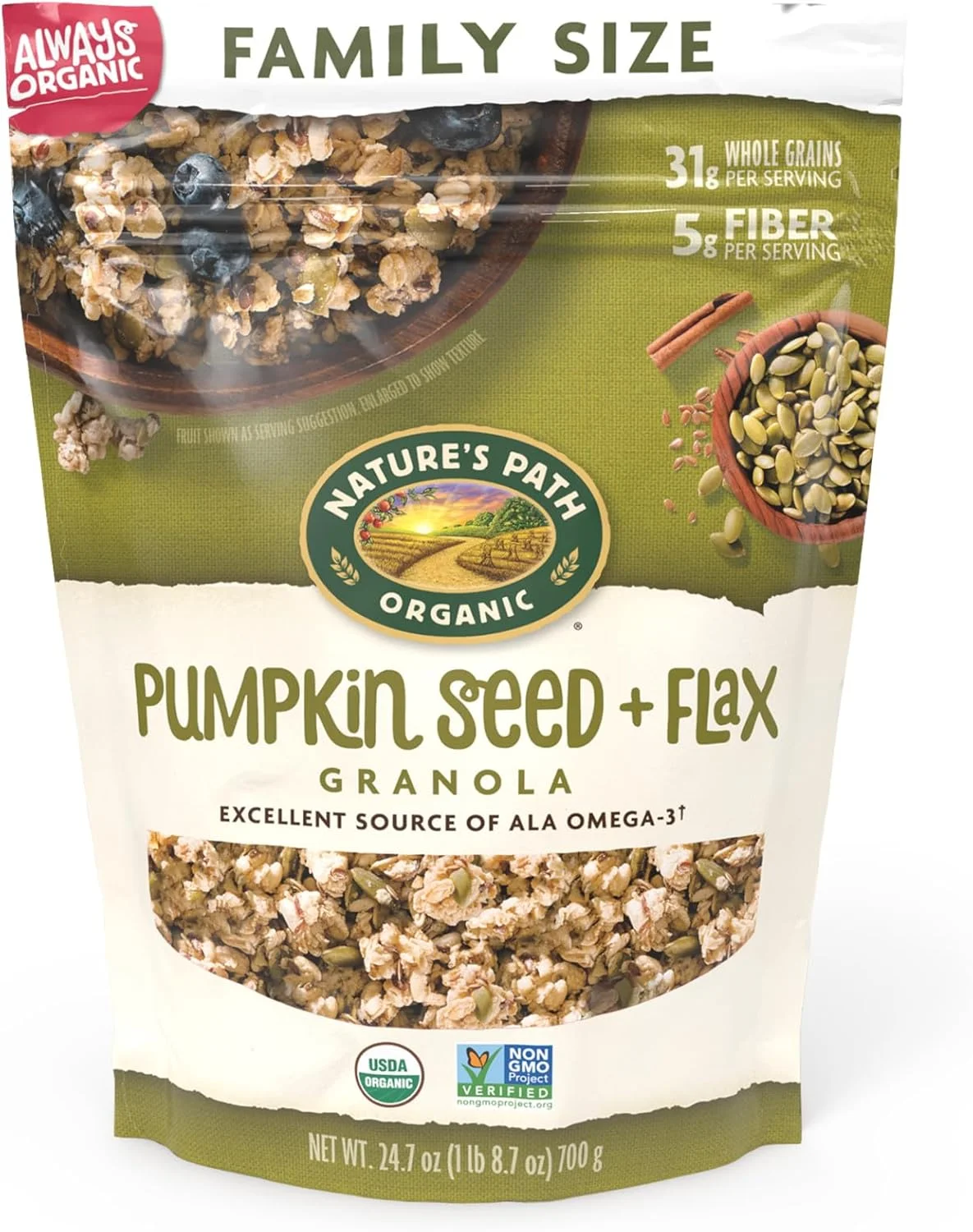 Organic Pumpkin Seed and Flax Granola Premium Breakfast Cereal (325 g) ucz63
