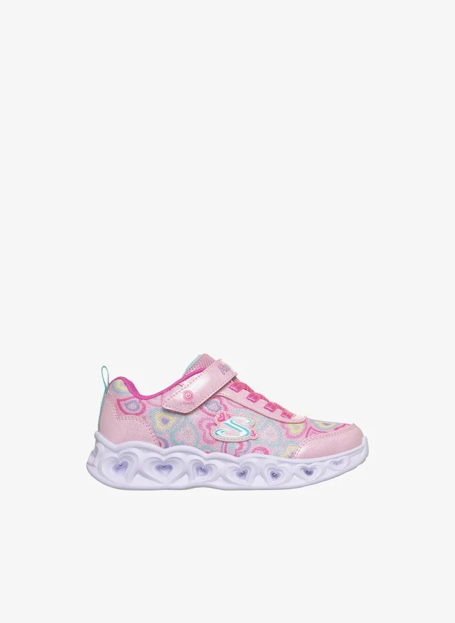 Premium Kids Heart Light-Up Sneakers Comfortable Athletic Footwear for Girls (Pink, 25 cm) rfyx1