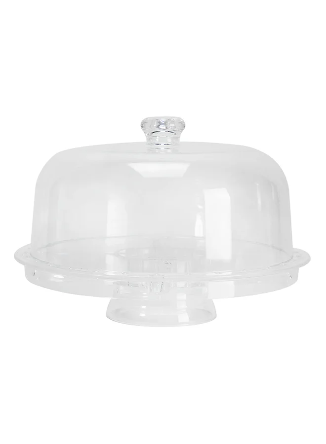 ALBERTO Multifunctional Cake Serving Stand Premium Acrylic Display Platter (Clear, 31.5 cm) 9ol5j