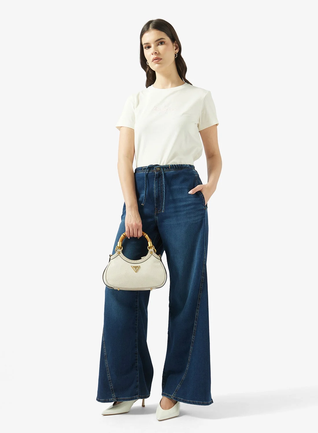 Premium Twisted Extrawide High Waist Jogger Pants for Women (Solid, One Size) famjn