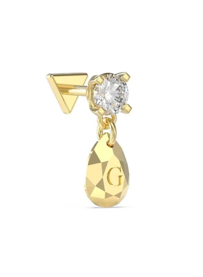 Premium Logo Stud Earrings Minimalist Gold-Tone Jewelry for Women (One Size) n7en3