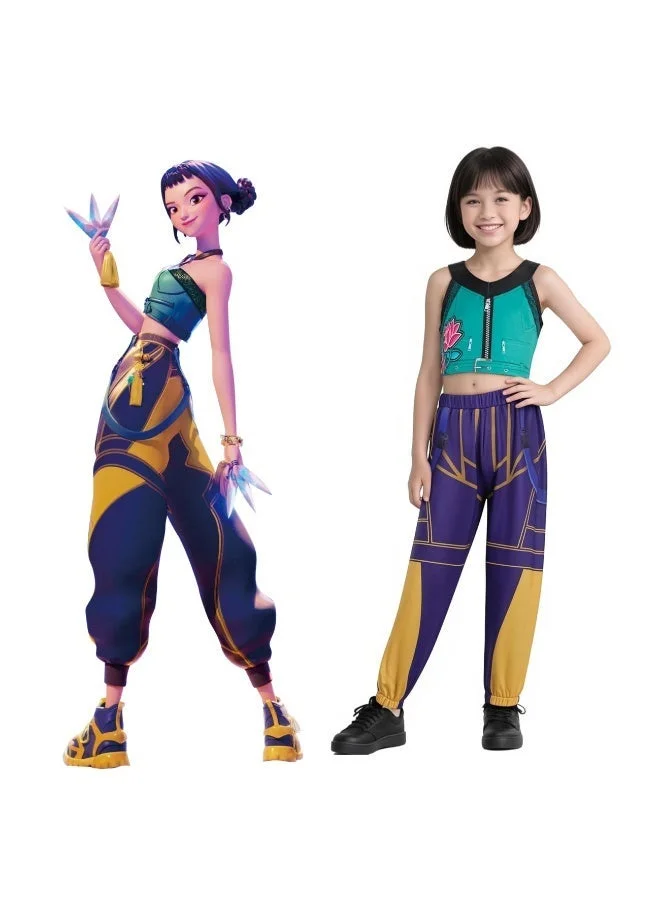 Loquat Demon Hunting Girl Group Cosplay Costume Premium Stage Performance Outfit (Adult, One Size) ygaqa