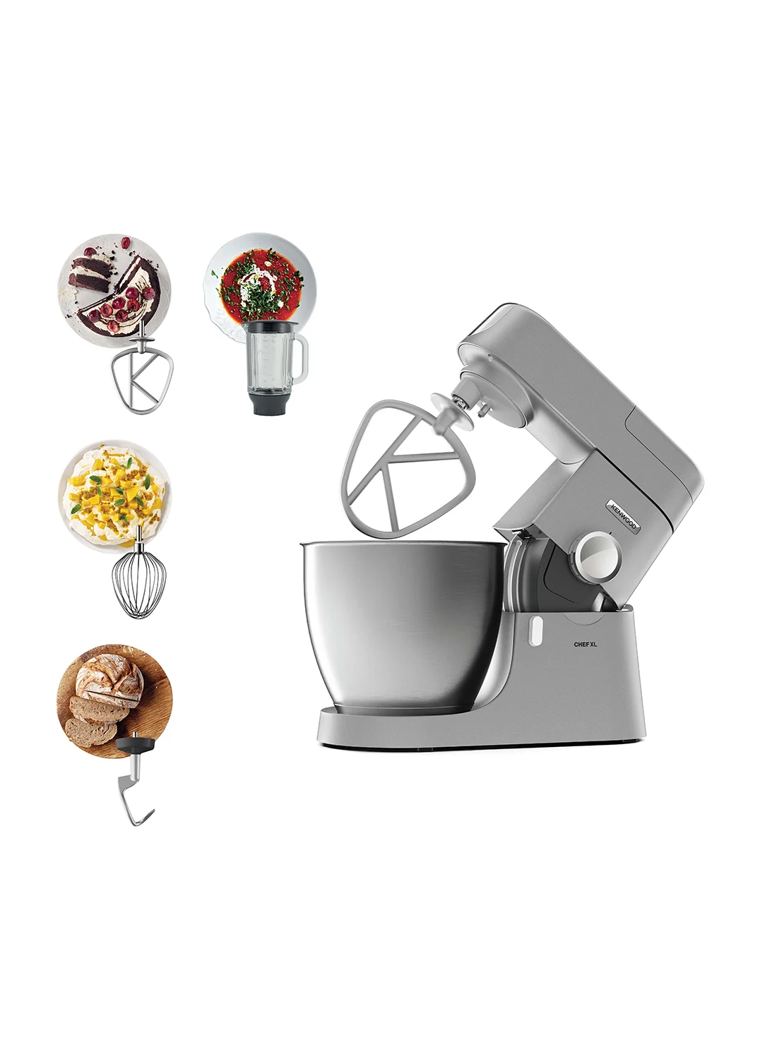 Premium Stand Mixer Kitchen Machine Chef XL with Stainless Steel Bowl and Attachments (6.7 L, 1200 W) gbxzy